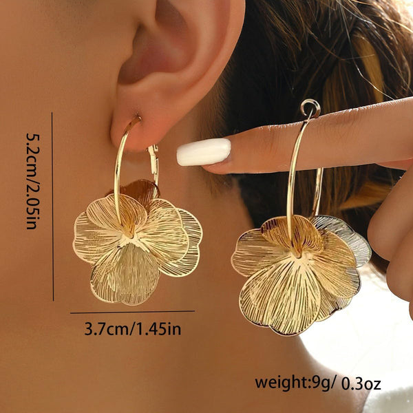 Chic Floral Hoop Earrings