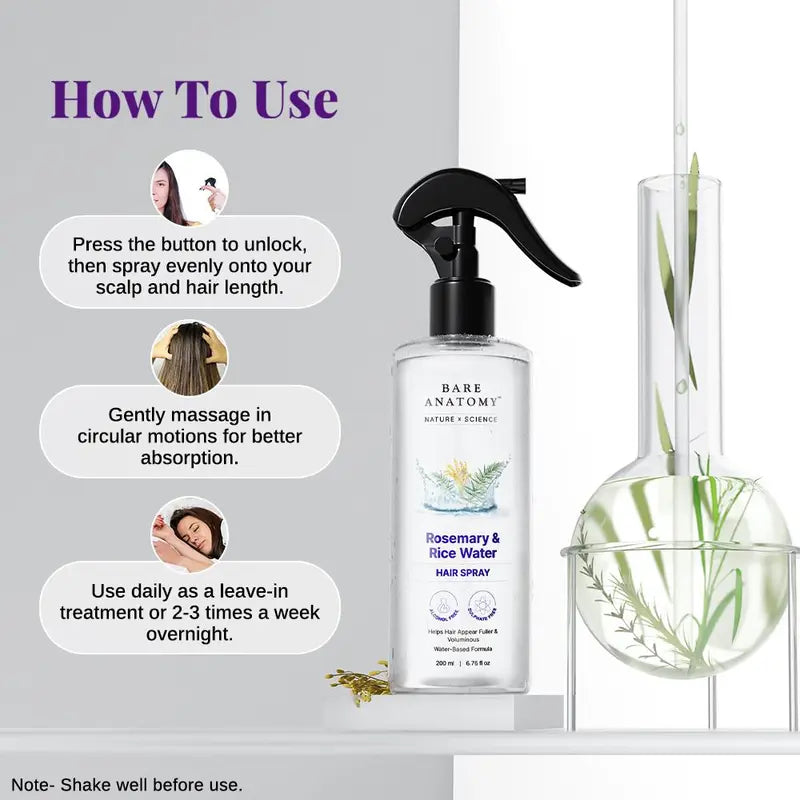 Bare Anatomy Rosemary & Rice Water Hair Care Spray