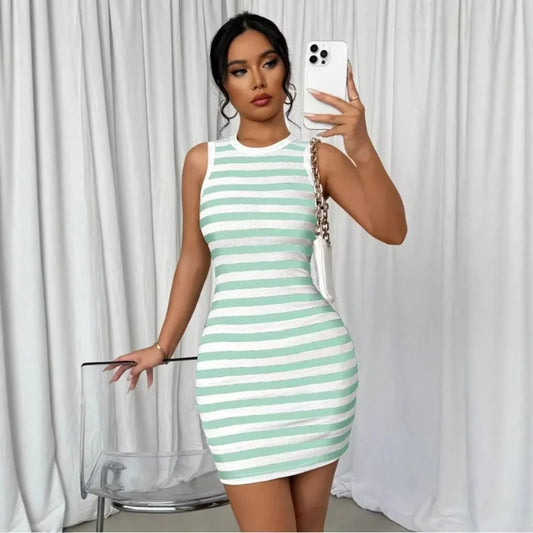 Chic Striped Knitted Dress
