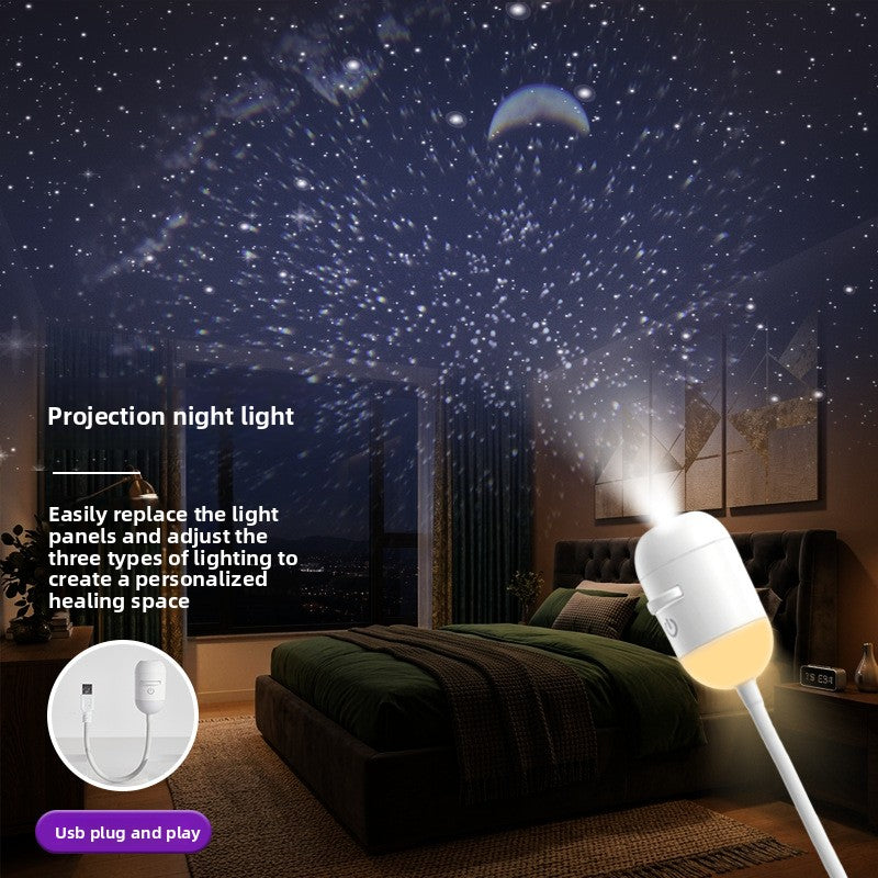Mini Projection Night Light with Adjustable Brightness